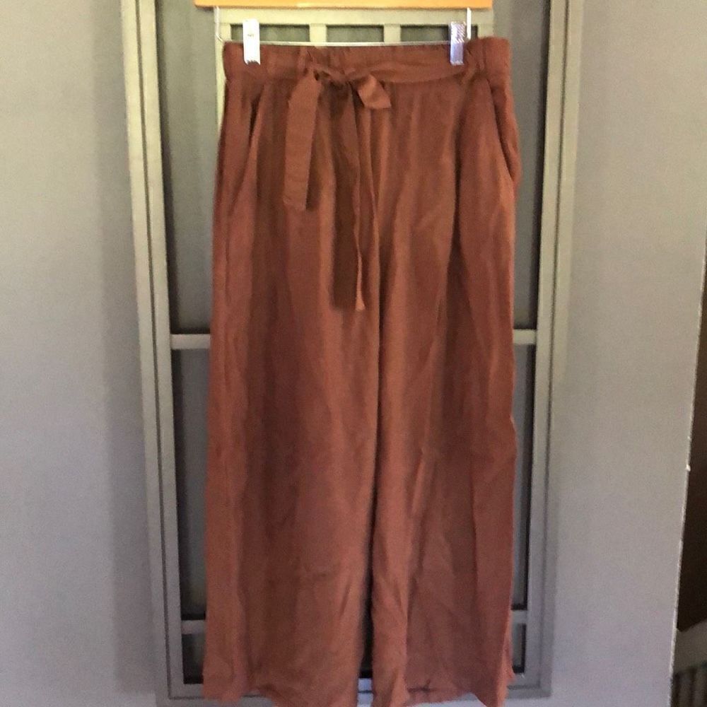 Altamira Milano made in Italy chocolate brown wide leg capri ankle pants viscose